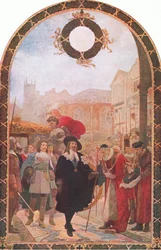 Charles I demanding the five members at the Guildhall 1641, illustration from The History of the British People
